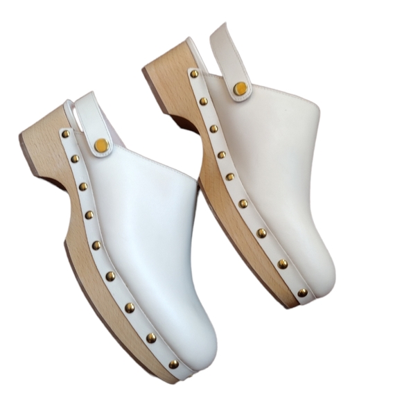 J. Crew Convertible Leather Clog Dusty Ivory - Picture 10 of 15